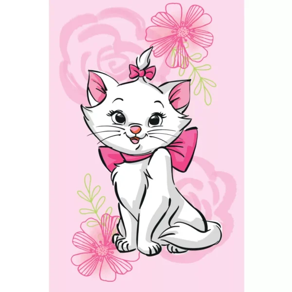 Disney Marie Pink Flower polár takaró 100x150cm