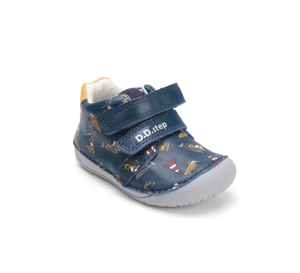 DD Step barefoot fiú bőrcipő