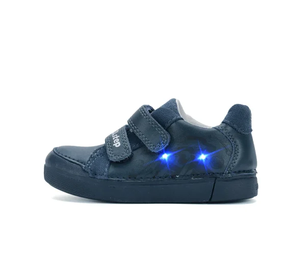 DD Step LED-es fiú bőrcipő