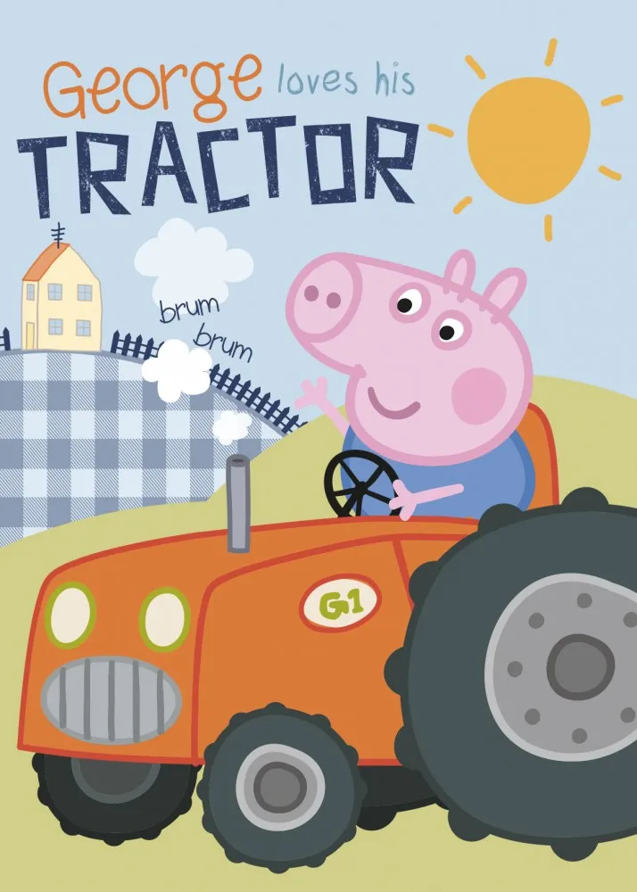 Peppa malac Tractor polár takaró – pléd (100×140 cm)