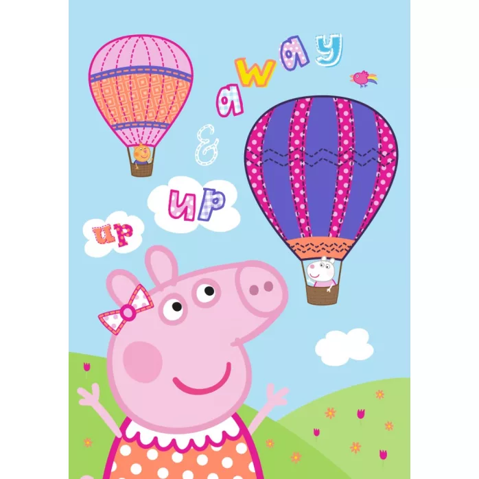 Peppa malac Hot Air Balloon polár takaró – pléd (100×140 cm)