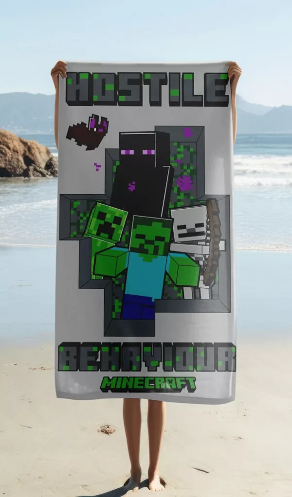 Minecraft szürke törölköző