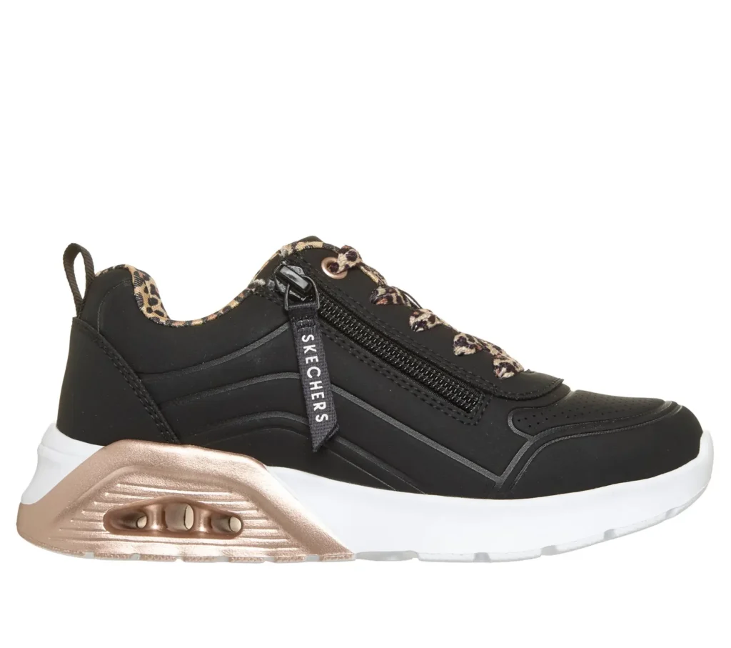 Skechers Uno Lite 2.0 lány sportcipő – fekete/leopárd