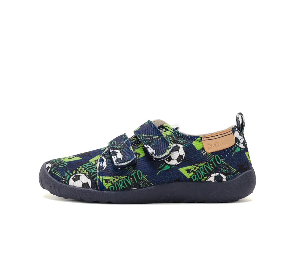 DD Step barefoot fiú vászoncipő – focis, kék